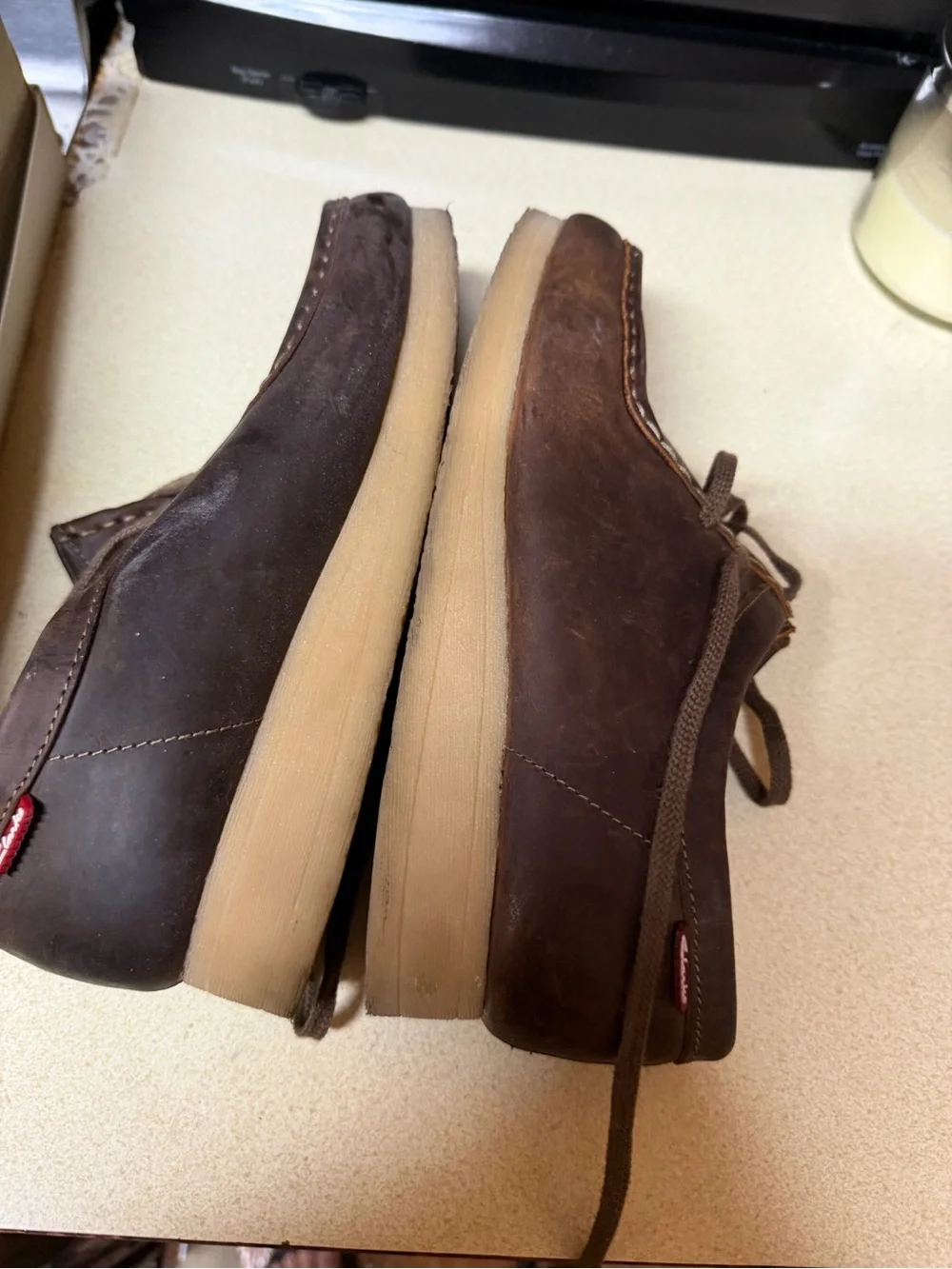 Clarks Men's Dark Brown Leather Chukka Moc Toe Boots